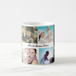 Mug Best Mom Ever 6 Photo Collage Fête des mères