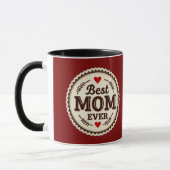 Mug Best Mom Ever Classic Retro Design (Gauche)