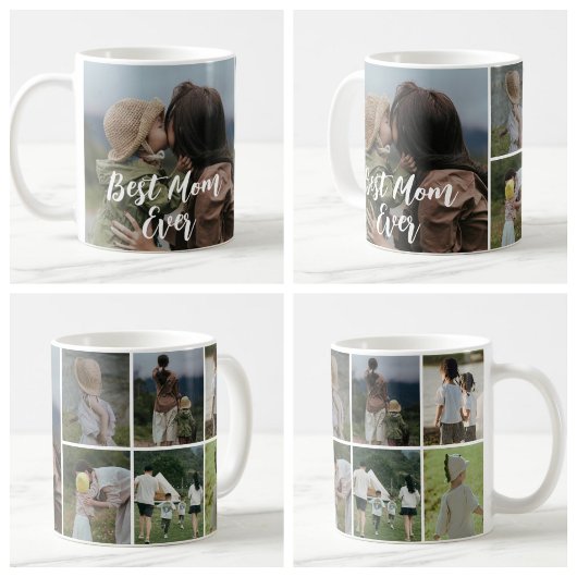 Mug Best Mom Ever Custom Photo Collage