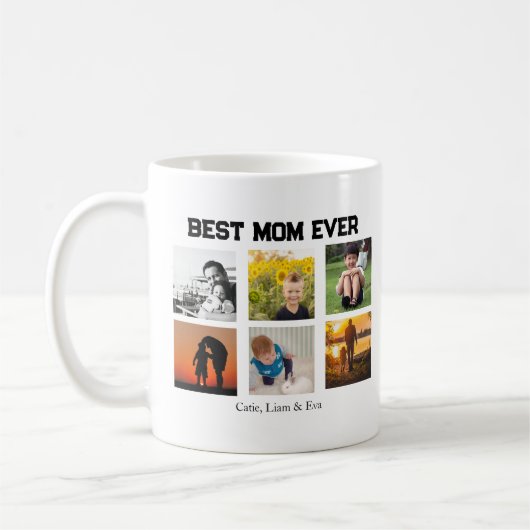 Mug Best Mom Ever Customizable name and images (Gauche)