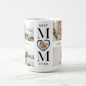 Mug Best Mom Ever Heart Personalized 5 Photo Collage (Centre)