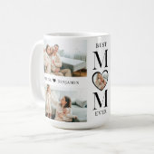 Mug Best Mom Ever Heart Personalized 5 Photo Collage (Devant gauche)