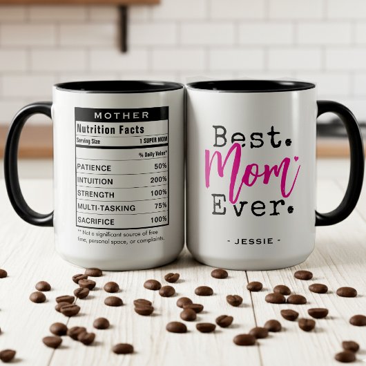 Mug Best Mom Ever Nutrition Facts Mother's Day