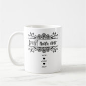 Mug "Best Mom Ever" Personnalisé avec 3 noms d'enfants (Gauche)