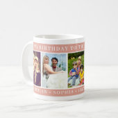 Mug Best Mom Ever Photo Collage Peach Happy Birthday (Devant gauche)