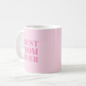 Mug Best Mom Ever rose clair moderne typographie chic (Devant gauche)