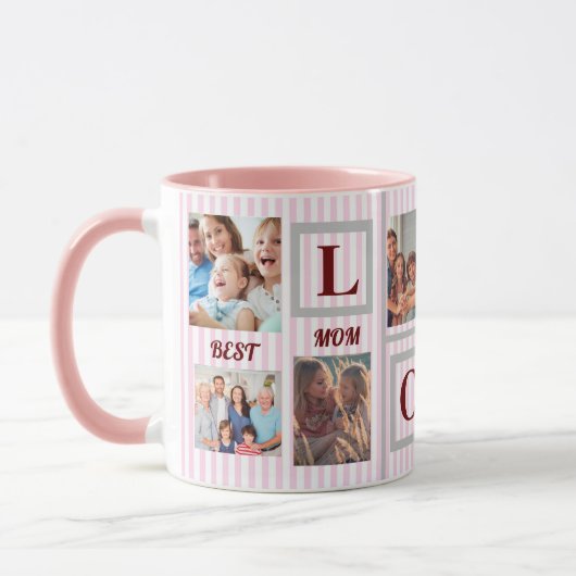 Mug Best Mom LOVE Custom Photo Café (Gauche)