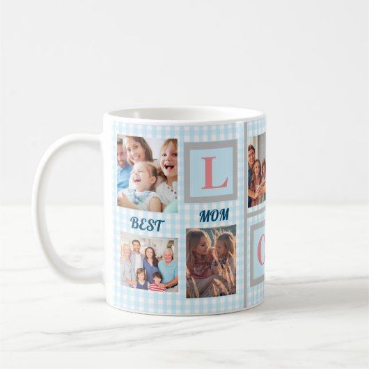 Mug Best Mom LOVE Custom Photo Café  (Gauche)
