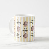 Mug Best Mommy Ever Cute Stripes Baby Face Photo (Devant gauche)