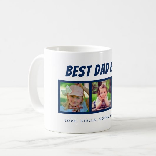 Mug Best Papa Ever 3 Photos (Devant gauche)