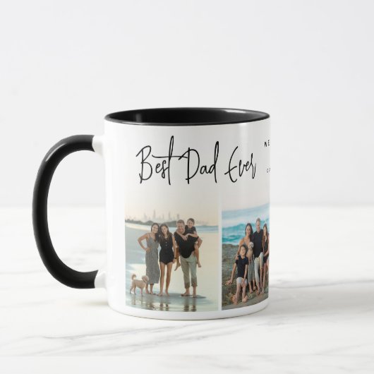 Mug Best Papa Ever Script 4x Photo (Gauche)