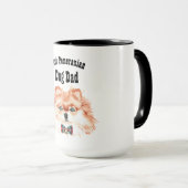 Mug Best POMERANIAN DOG DAD - mignon visage illustré (Devant droit)