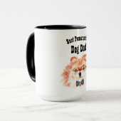 Mug Best POMERANIAN DOG DAD - mignon visage illustré (Devant gauche)