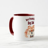 Mug Best POMERANIAN DOG DAD - mignon visage illustré (Devant gauche)