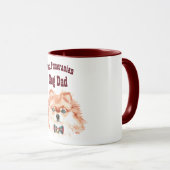 Mug Best POMERANIAN DOG DAD - mignon visage illustré (Devant droit)