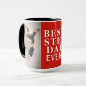 Mug Best Stepdad Ever 2 photo Collage rouge (Devant gauche)