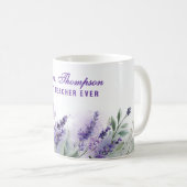 Mug Best Teacher Appreciation Lavender Spring Floral (Devant droit)