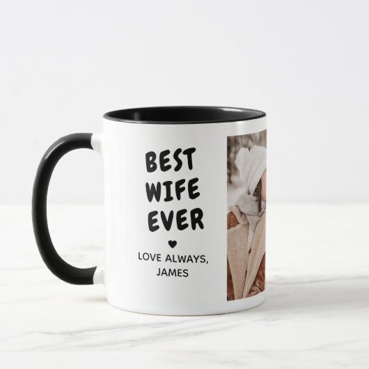 Mug Best Wife Ever 2-Photo Custom Message (Gauche)