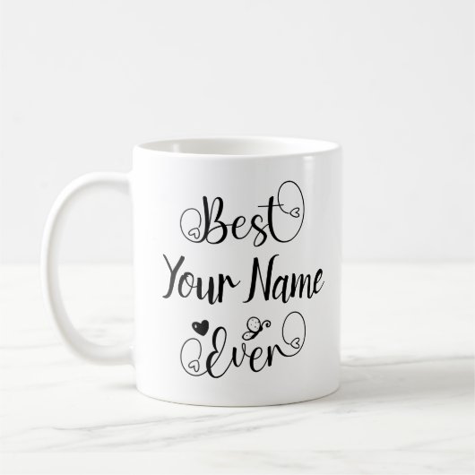 Mug Best Your Name Jamais Typographie Script (Gauche)