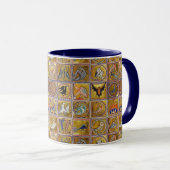 MUG BESTIAIRE MÉDIÉVAL, ANIMAUX FANTASTIQUES, ROUGE D' (Devant droit)