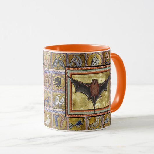 MUG BESTIAIRE MÉDIÉVAL, BAT VOL, ANIMAUX FORESTIERS (Devant droit)