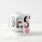 Mug Bestie BFF Multi Photo avec mignon café du coeur M (Devant gauche)