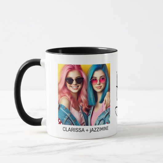 Mug Bestie moderne noir Script 2 photo (Gauche)