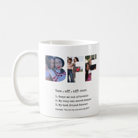 Mug Bestie personnalisée BFF Best Friends Photo Collag (Gauche)