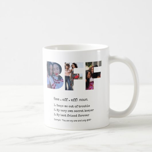 Mug Bestie personnalisée BFF Best Friends Photo Collag (Droite)