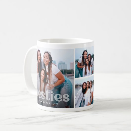 Mug Bestie Typographie tendance 4 garde-photos (Devant gauche)