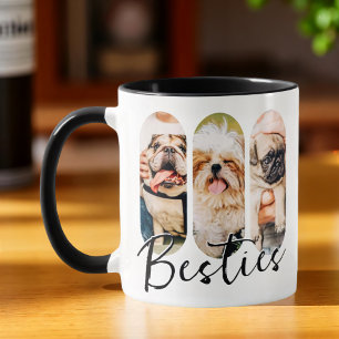 Mug Besties Animal simple moderne Jouer Trois photos