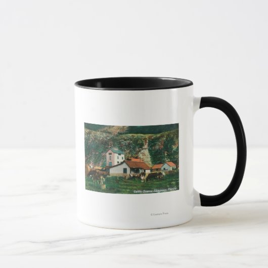 Mug Bétail parmi les granges scèneSkagway, AK (Droite)