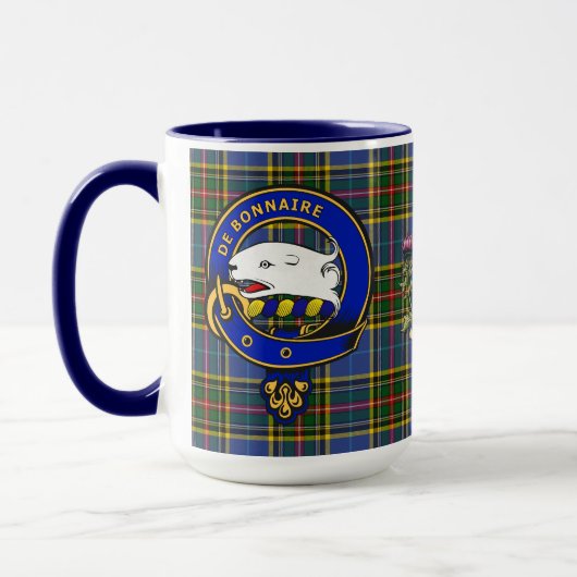 Mug Bethune Clan Badge & Tartan (Gauche)