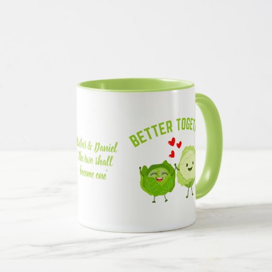 Mug BETTER TOGETHER Cute Cabbage Valentine Couples (Devant droit)