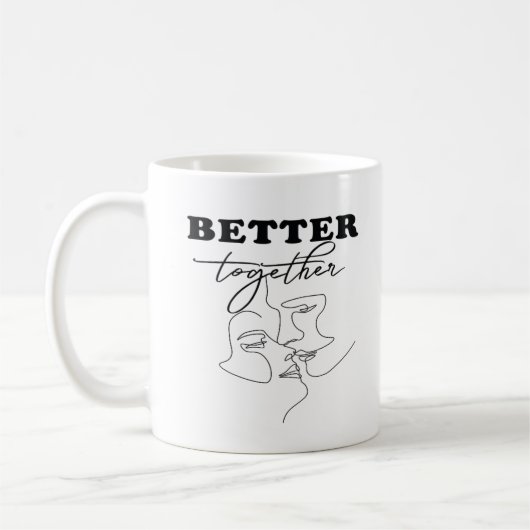 Mug Better Together Kissing Romantic Design  (Gauche)