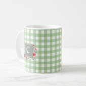 Mug Beuatiful classique de verdure tartan initial flor (Devant gauche)