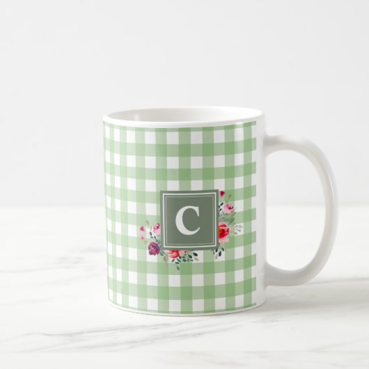 Mug Beuatiful classique de verdure tartan initial flor (Droite)