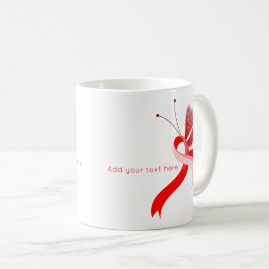 Mug Beurre à ruban rouge et blanc (Devant droit)
