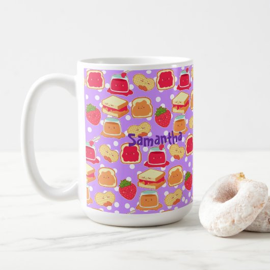 Mug Beurre D'Arachide Et Jelée De Fraise (Avec donut)