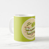 Mug Beurre d'arachide professionnel logo mignon vert j (Devant gauche)