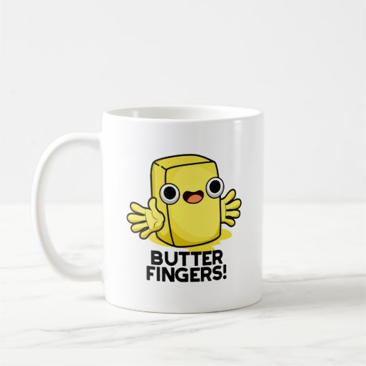 Mug Beurre Doigts Funny Beurre Alimentation Pun (Gauche)