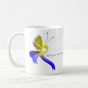 Mug Beurre ruban de sensibilisation bleu et jaune