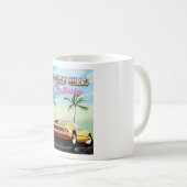 Mug Beverly Hills Californie affiche de voyage rétro (Devant droit)