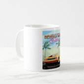 Mug Beverly Hills Californie affiche de voyage rétro (Devant gauche)