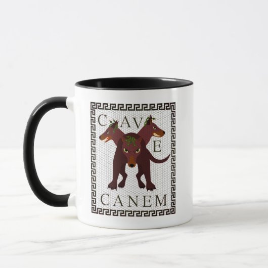 Mug Beware of Dog "Cave Canem" Greco-Roman Image (Gauche)