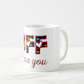 Mug BFF I Lote Coeur mignon Typographie Amitié (Devant droit)