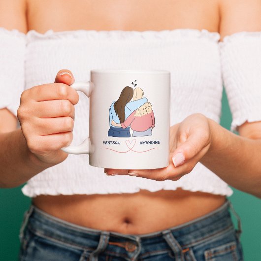 Mug BFF Nom personnalisable : Vous faites sourire mon 