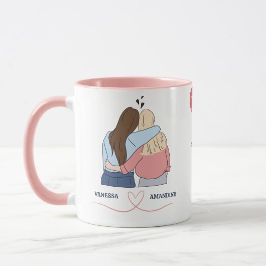 Mug BFF Nom personnalisable : Vous faites sourire mon  (Gauche)