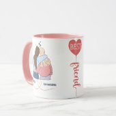 Mug BFF Nom personnalisable : Vous faites sourire mon  (Devant gauche)