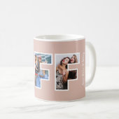 Mug BFF Photo Collage Chic Tendance Poids Rose Besties (Devant droit)